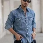 Men's Spread Collar Solid Cotton Casual Shirt