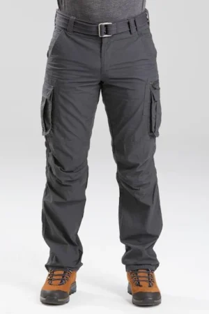 Men Grey Straight Fit Durable Cargo Pant