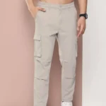 Men's Relaxed Grey Cargo Trousers
