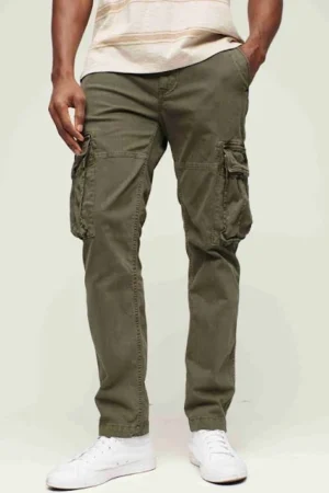 Men's Green Relaxed Cargo Trousers
