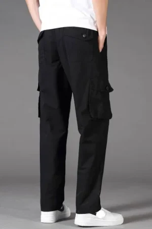 Men's Black Casual Cargo Trousers