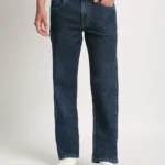 Men Mid Blue Solid Mid Rise Straight Fit Jean